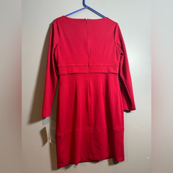 Chaps Red Crew Neck Sheath Dress for Work - Picture 8 of 8